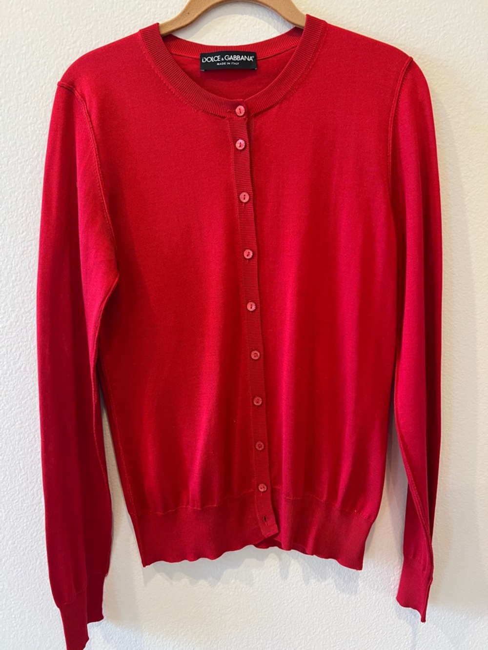 Dolce & Gabbana Women's silk Red Button-Front Cardigan